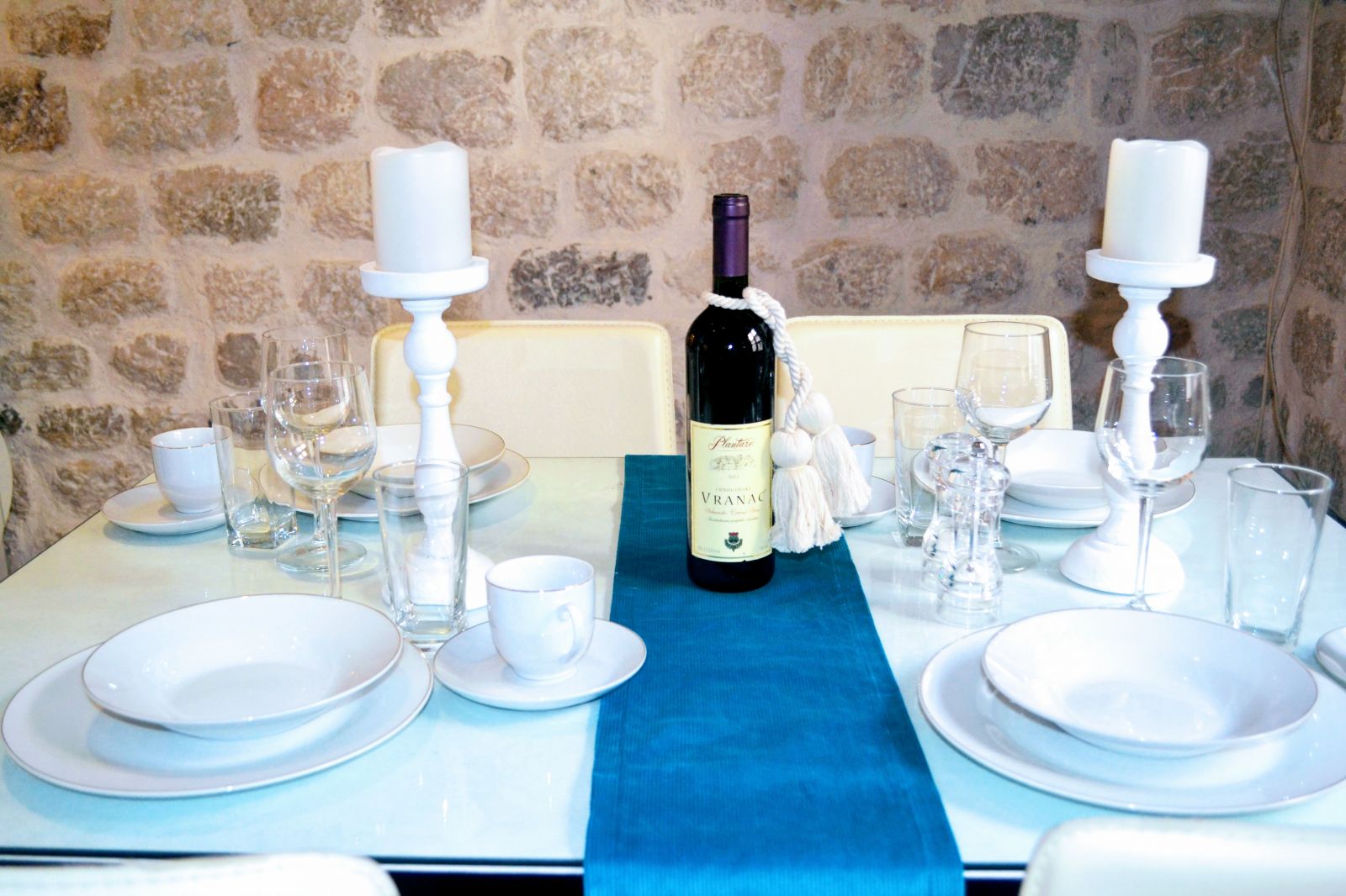 Kotor, Montenegro, dinning table setup 